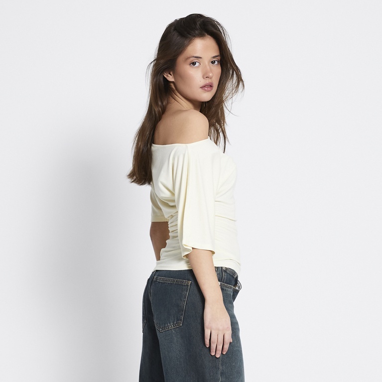 Off-shoulder top "Ida"  Light Yellow